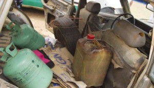 A car loaded with Improvised Explosive Devices (IEDs) which the police intercepted in Kano...monday