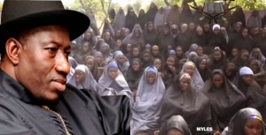 Photo: Goodluck Jonathan and the abducted Chibok girls 