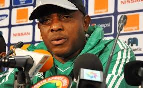Nigeria’s coach Stephen Keshi gives a press conference at the Baixada Arena in Curitiba on June 15, 2014, on the eve of their Group F 2014 FIFA World Cup football match against Iran. 
