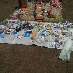 Drugs and food captured from Boko Haram operatives Photo Credit: PR Nigeria
