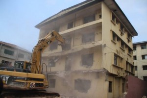 Mokwe`s Hotel Being Demolished PHOTO CREDIT: Valentine Obienyem