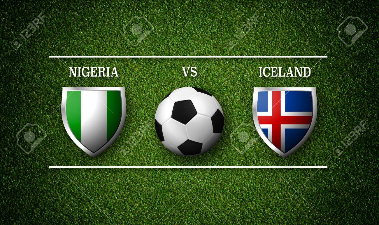 Football Match schedule, Nigeria vs Iceland, flags of countries