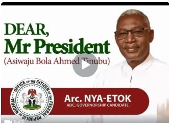 A Message To President Asiwaju Bola Ahmed Tinubu By One Of His Appointees, Arc Nya-Etok