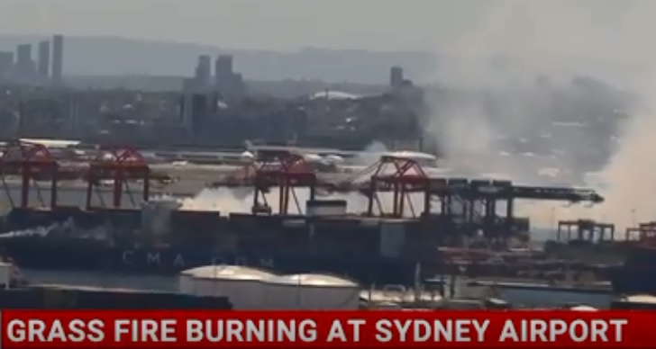 Engine failure sparks runway fire in Sydney Airport