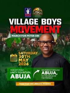 March for Peter Obi earlier rescheduled to Saturday, 30th May 2026
